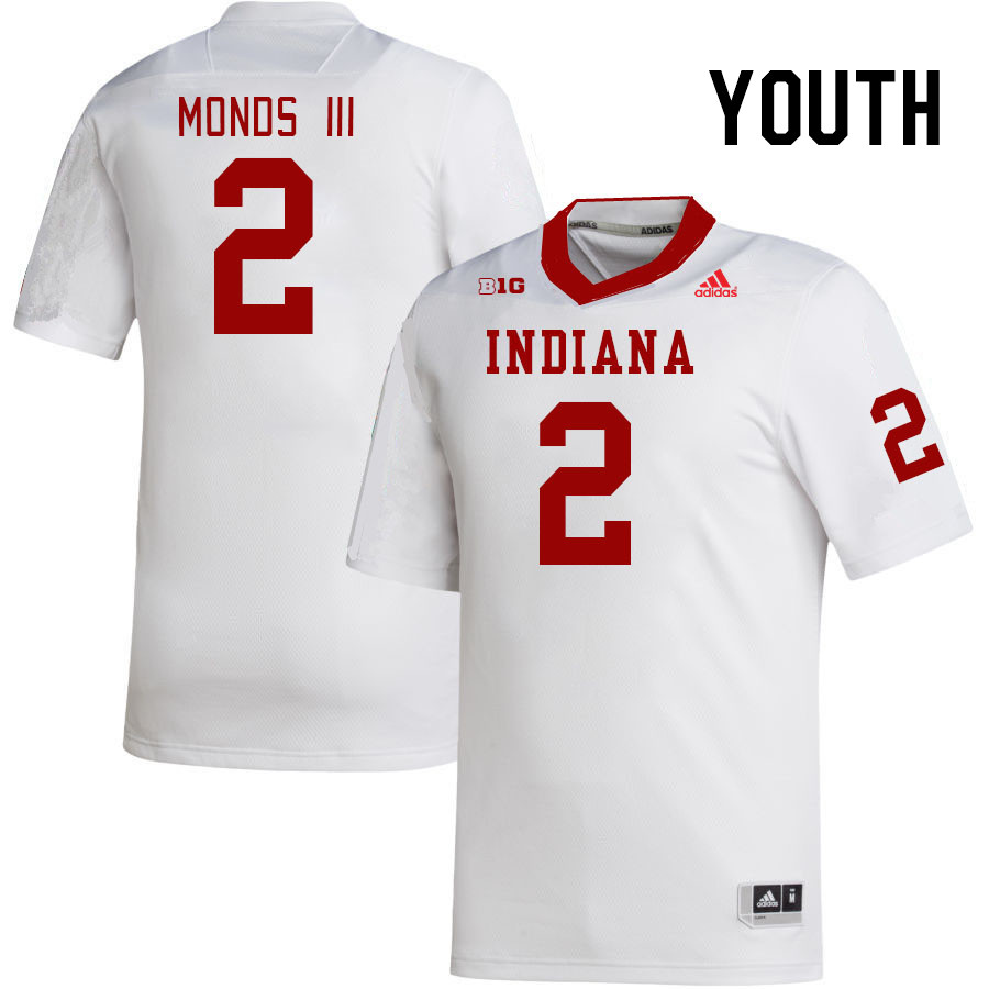Youth #2 James Monds III Indiana Hoosiers College Football Jerseys Stitched-White